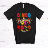 MacnyStore - Personalized Custom Name Cinco de Mayo; Colorful Cinco de Mayo Mexican Chili Sombrero T-Shirt