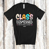 MacnyStore - Personalized Custom Name Class Dismissed; Adorable Last Day of School Plaid Summer Break T-Shirt