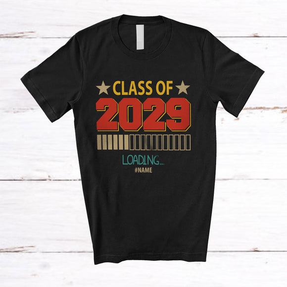 MacnyStore - Personalized Custom Name Class of 2029; Lovely Vintage Future Senior High School College T-Shirt
