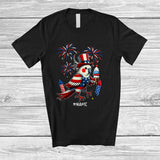 MacnyStore - Personalized Custom Name Cockatiel Ice Cream; Joyful 4th Of July American Flag; Patriotic T-Shirt