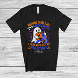 MacnyStore - Personalized Custom Name Colon Cancer Deal With Pricks; Scary Halloween Blue Ribbon Boo Ghost T-Shirt