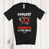 MacnyStore - Personalized Custom Name Coolest Pumpkin In The Patch; Joyful Halloween Gamer Family T-Shirt