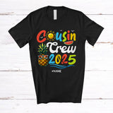 MacnyStore - Personalized Custom Name Cousin Crew 2025; Amusing Summer Vacation Beach Pineapple T-Shirt
