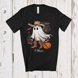 MacnyStore - opNFTgY/s1Personalized Custom Name Cowboy Boot Boo Ghost; Lovely Halloween Western Pumpkin T-Shirt