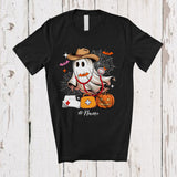 MacnyStore - Personalized Custom Name Cowboy NP Boo Ghost; Lovely Halloween Western Nurse Pumpkin T-Shirt