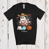 MacnyStore - Personalized Custom Name Cowboy Nurse Boo Ghost; Lovely Halloween Western Nurse Pumpkin T-Shirt