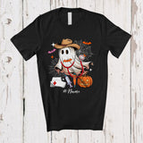 MacnyStore - Personalized Custom Name Cowboy RN Boo Ghost; Lovely Halloween Western Nurse Pumpkin T-Shirt