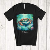 MacnyStore - Personalized Custom Name Crab Reading Book; Lovely Teacher Librarian Book Nerd; Sea Animal T-Shirt