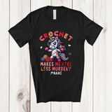 MacnyStore - Personalized Custom Name Crochet Mom Makes Me Feel Less Murdery; Lovely Groovy Unicorn T-Shirt