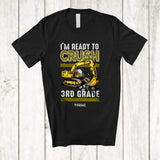 MacnyStore - Personalized Custom Name Crush 3rd Grade; Proud Back To School Excavator Construction Vehicle T-Shirt