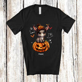 MacnyStore - Personalized Custom Name Cute Mule On Plaid Pumpkin; Adorable Halloween Mule Farmer T-Shirt