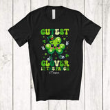 MacnyStore - Personalized Custom Name Cutest Clover In The Patch; Lovely St Patrick's Day Groovy Shamrock T-Shirt