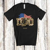 MacnyStore - Personalized Custom Name DAD; Proud Father's Day Dad Veteran Boot; US Flag Patriotic Family T-Shirt