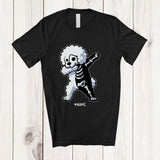 MacnyStore - Personalized Custom Name Dabbing Bichon Frise Skeleton; Joyful Halloween Costume Family T-Shirt