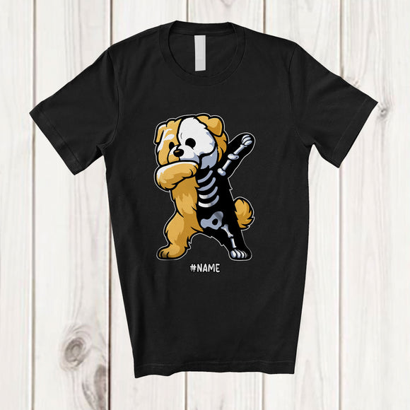 MacnyStore - Personalized Custom Name Dabbing Chow Chow Skeleton; Joyful Halloween Costume Family T-Shirt