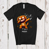 MacnyStore - Personalized Custom Name Dabbing Cockapoo Pumpkin Face; Scary Halloween Animal Family T-Shirt