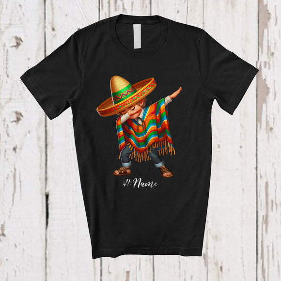 MacnyStore - Personalized Custom Name Dabbing Mexican Boy; Joyful Cinco de Mayo Mexican Proud Family T-Shirt