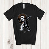 MacnyStore - Personalized Custom Name Dabbing Newfoundland Skeleton; Joyful Halloween Costume Family T-Shirt