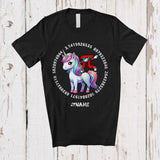 MacnyStore - Personalized Custom Name Dabbing Pi Riding Unicorn; Cheerful Pi Day Math Nerd Student Teacher T-Shirt