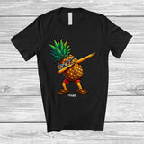 MacnyStore - Personalized Custom Name Dabbing Sunglasses Pineapple; Cheerful Summer Vacation Tropical Hawaiian T-Shirt