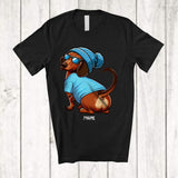 MacnyStore - Personalized Custom Name Dachshund I Love Dad; Lovely Father's Day Pug Tattooed on Hand T-Shirt