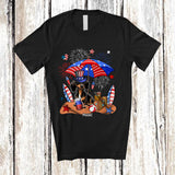 MacnyStore - Personalized Custom Name Dachshund Relax Wait For 4th of July; Lovely US Flag Patriotic T-Shirt
