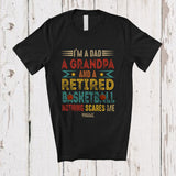 MacnyStore - Personalized Custom Name Dad A Grandpa A Retired Basketball; Amusing Father's Day Retirement T-Shirt