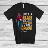 MacnyStore - Personalized Custom Name Dad Came Back With Drunk; Humorous Father's Day Skeleton Drinking T-Shirt