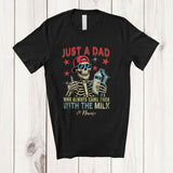 MacnyStore - Personalized Custom Name Dad Came Back With The Milk; Amusing Father's Day Vintage Skeleton T-Shirt