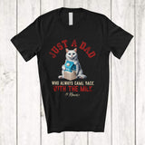 MacnyStore - Personalized Custom Name Dad Came Back With The Milk; Lovely Father's Day Cat Owner T-Shirt