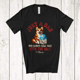 MacnyStore - Personalized Custom Name Dad Came Back With The Milk; Lovely Father's Day Corgi Owner T-Shirt