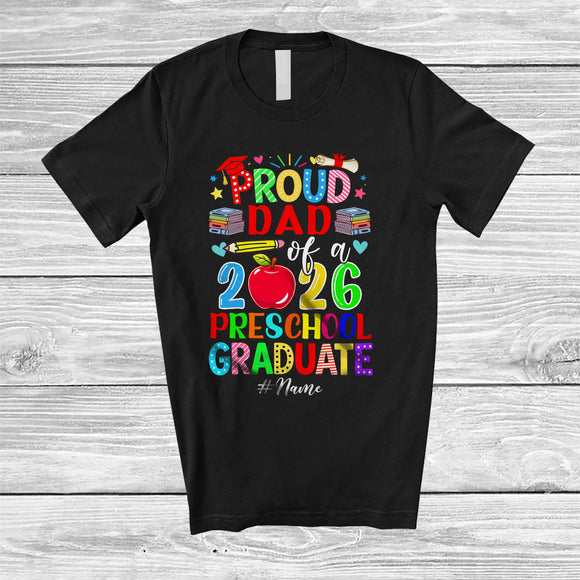 MacnyStore - Personalized Custom Name Dad Class of 2026 Preschool Graduate; Proud Graduation Family T-Shirt