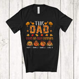 MacnyStore - Personalized Custom Name Dad Loves His Cute Pumpkins; Lovely Thanksgiving Fall Leaf Family T-Shirt