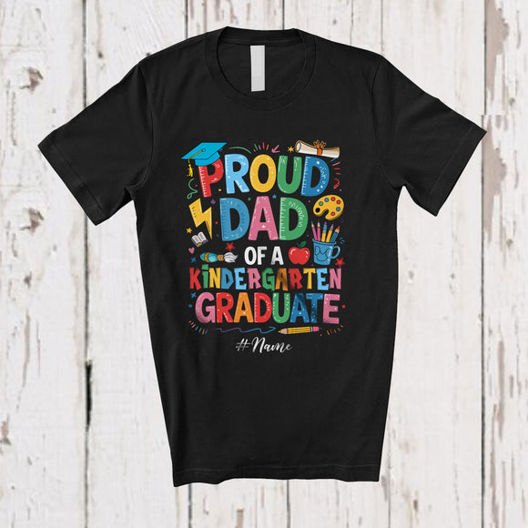 MacnyStore - Personalized Custom Name Dad Of A Kindergarten Graduate; Lovely Graduation Summer Father's Day T-Shirt