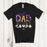 MacnyStore - Personalized Custom Name Dad Spooky Halloween Boo Ghost Witch Dad; Family Group T-Shirt