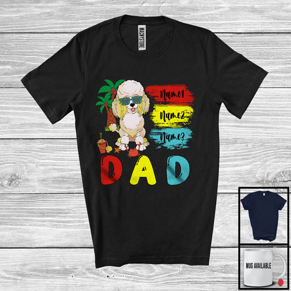 MacnyStore - Personalized Custom Name Dad, Cute Summer Vacation Poodle Sunglasses, Family Group T-Shirt