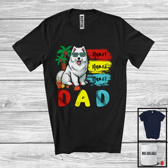MacnyStore - Personalized Custom Name Dad, Cute Summer Vacation Samoyed Sunglasses, Family Group T-Shirt
