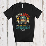MacnyStore - Personalized Custom Name Daddy Of Smartass Daughters; Proud Father's Day Family; Vintage Retro T-Shirt