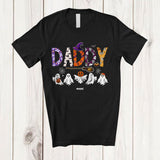 MacnyStore - Personalized Custom Name Daddy Spooky Halloween Boo Ghost Witch Daddy; Family Group T-Shirt