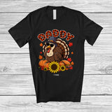 MacnyStore - Personalized Custom Name Daddy; Lovely Thanksgiving Plaid Turkey Pumpkin Sunflower; Family T-Shirt