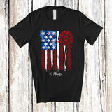 MacnyStore - Personalized Custom Name Dandelion Flower US Flag; Awesome 4th of July American Flag Patriotic T-Shirt