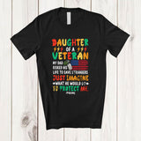 MacnyStore - Personalized Custom Name Daughter Of A Veteran; Proud Father's Day Veteran Dad Protector; Family T-Shirt