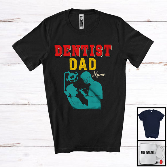 MacnyStore - Personalized Custom Name Dentist Dad, Amazing Father's Day Vintage, Family Group T-Shirt