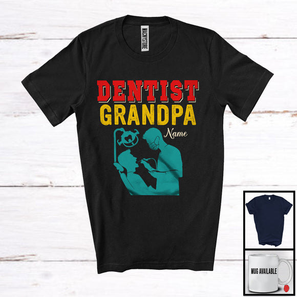 MacnyStore - Personalized Custom Name Dentist Grandpa, Amazing Father's Day Vintage, Family Group T-Shirt