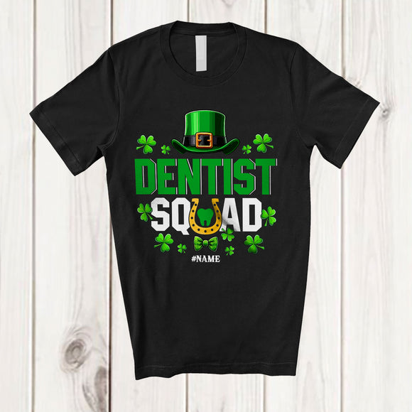 MacnyStore - Personalized Custom Name Dentist Squad; Amazing St. Patrick's Day Leprechaun Hat; Family T-Shirt