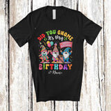 MacnyStore - Personalized Custom Name Did You Gnome It's My Birthday; Adorable Birthday Party Three Gnomes T-Shirt