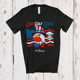 MacnyStore - Personalized Custom Name Disc Golf Squad; Joyful 4th Of July Eagle Disc Golf Player; Patriotic T-Shirt