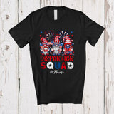 MacnyStore - Personalized Custom Name Dispatcher Squad; Adorable 4th Of July Three Patriotic Gnomes T-Shirt