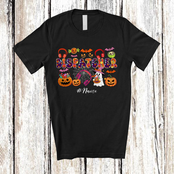MacnyStore - Personalized Custom Name Dispatcher; Humorous Halloween Cosplay Boo Ghost Pumpkin T-Shirt