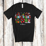 MacnyStore - Personalized Custom Name Dispatcher; Joyful Christmas Cosplay Snowing Leopard Plaid T-Shirt